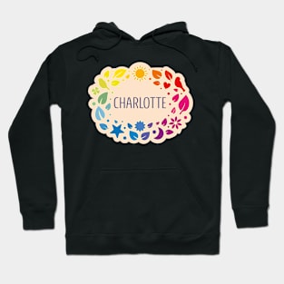 Charlotte name with colorful leaves Hoodie